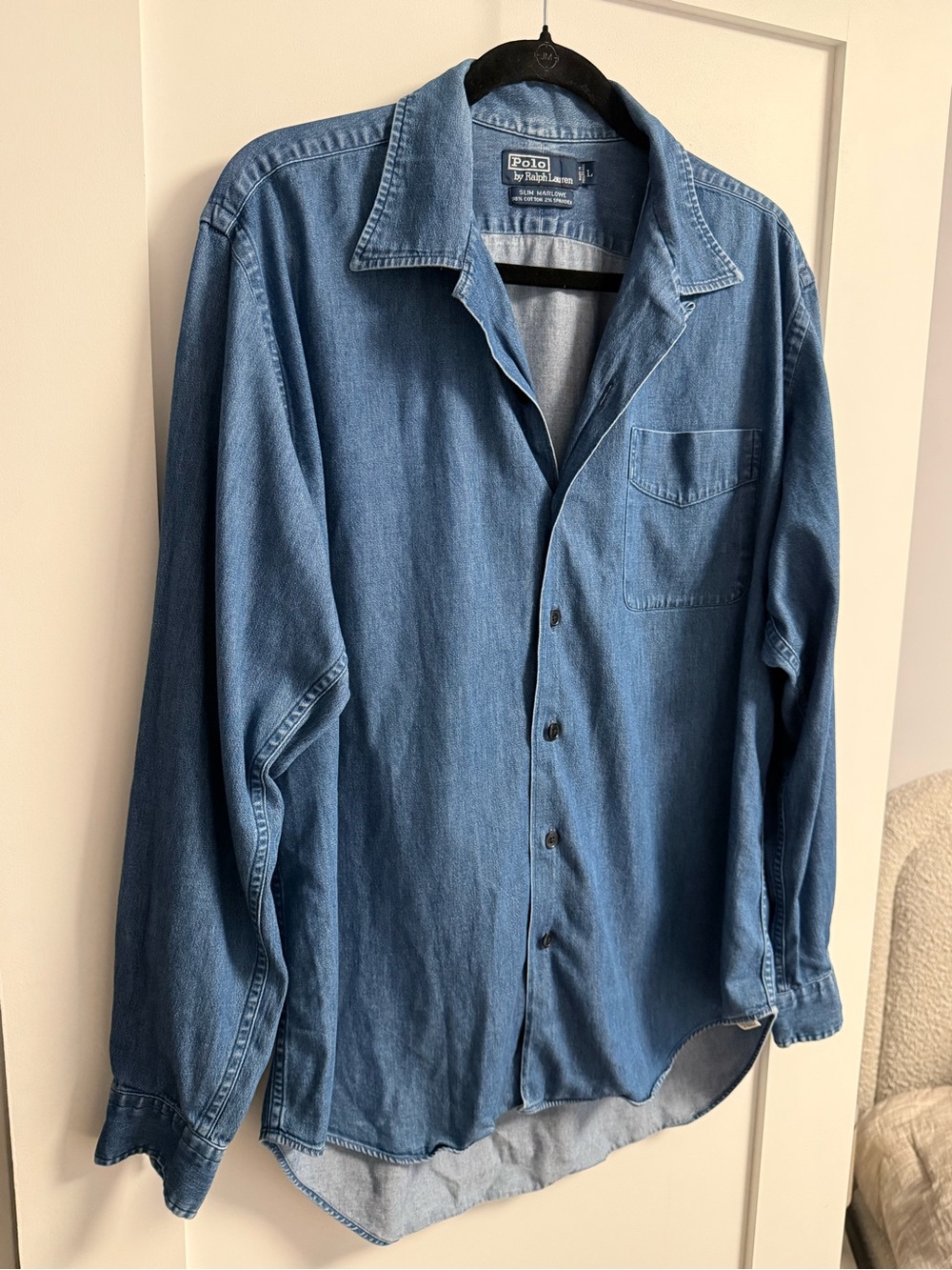 Vintage Polo by Ralph Lauren Blue Denim Shirt - Picture 2 of 6